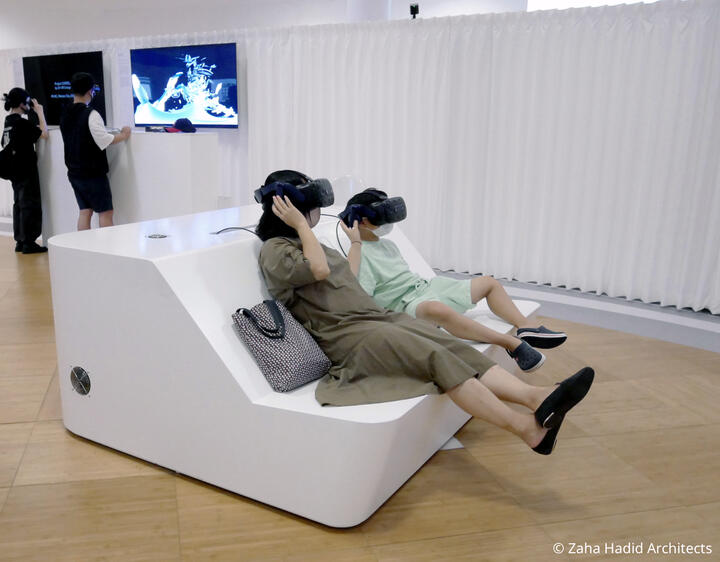 Exhibition view of New Worlds: Mixed Reality Experience, ‘Meta-Horizons: The Future Now’ exhibition, DDP Design Museum, Seoul, 2022, ZHVR Group.