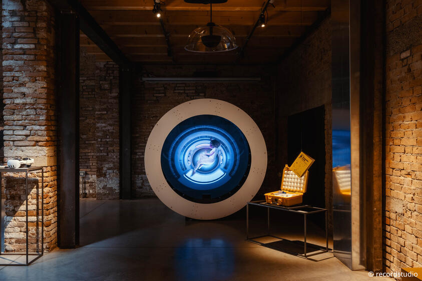 Exhibition view of The Metabolic Guide to Space Survival, The Universe Pavilion, Venice Architecture Biennale, 2025.