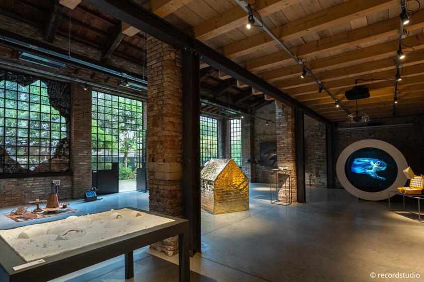 Exhibition view of The Metabolic Guide to Space Survival, The Universe Pavilion, Venice Architecture Biennale, 2025.